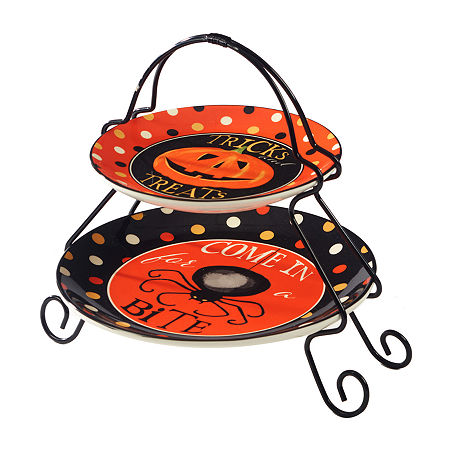 Certified International Spooky Halloween Tiered Server, One Size, Multiple Colors