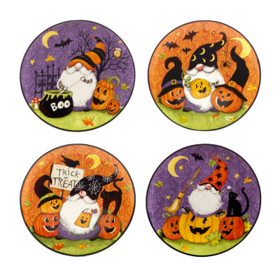 Certified International Halloween Gnomes 4-pc. Earthenware Dessert Plate