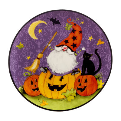 Certified International Halloween Gnomes 4-pc. Earthenware Dessert Plate