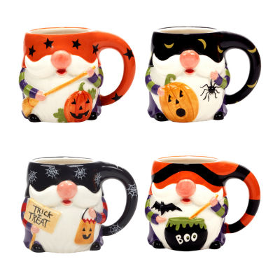 Certified International Halloween Gnomes 4-pc. Holiday Coffee Mug