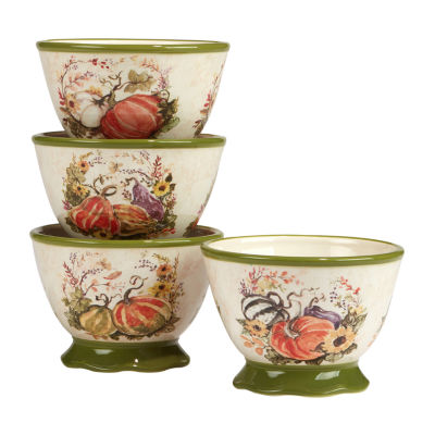 Certified International Harvest Morning 4-pc. Earthenware Ice Cream Bowl