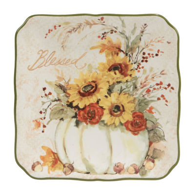 Certified International Harvest Morning 4-pc. Earthenware Appetizer Plate