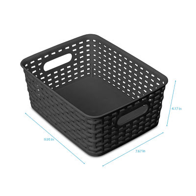 Home Expressions Small Durable Plastic Weave Storage Bin