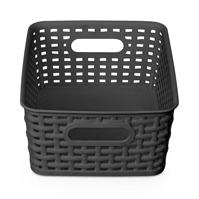 Home Expressions Small Durable Plastic Weave Storage Bin