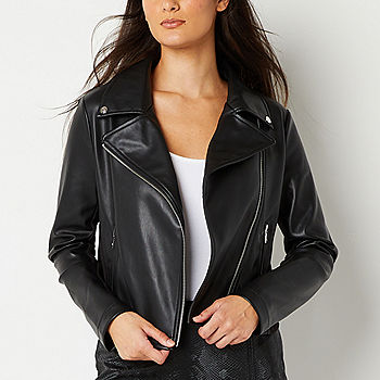 faux leather motorcycle jacket