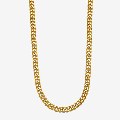 14K Gold 24 Inch Hollow Cuban Chain Necklace