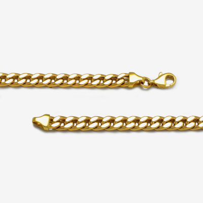 14K Gold 8 Inch Hollow Curb Id Bracelet