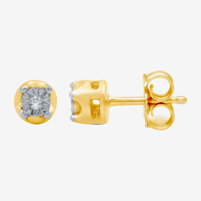 Yes, Please! Womens 1/10 CT. T.W. Natural White Diamond 14K Gold Over Silver Sterling Silver Round 2 Pair Earring Set