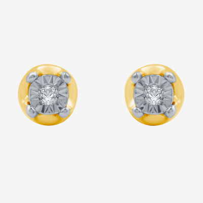 Yes, Please! 1/10 CT. T.W. Mined White Diamond 14K Gold Over Silver Sterling Silver Round 2 Pair Earring Set