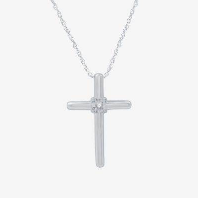 YES, PLEASE! Diamond-Accent Sterling Silver Cross Pendant Necklace