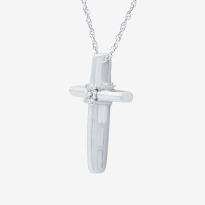 YES, PLEASE! Diamond-Accent Sterling Silver Cross Pendant Necklace