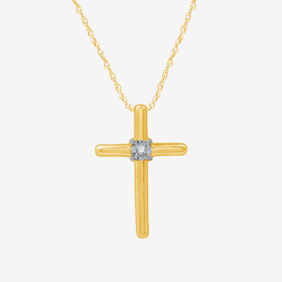 YES, PLEASE! Diamond-Accent Sterling Silver Cross Pendant Necklace