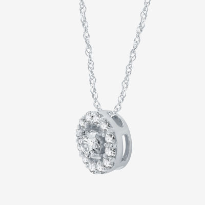 Yes, Please! Womens Lab Created White Sapphire Sterling Silver Pendant Necklace