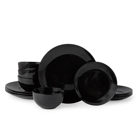 Loom + Forge Taylor 12-pc. Stoneware Dinnerware Set, One Size, Black