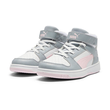 PUMA Rebound Layup Little Girls Basketball Shoes, 11 Medium, White