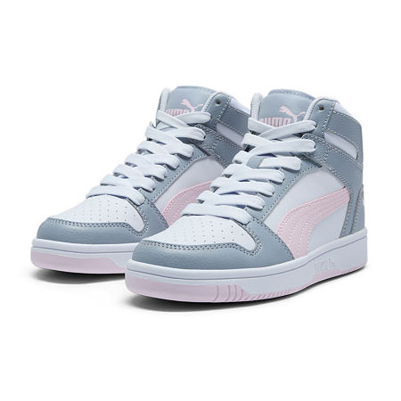 PUMA Rebound Layup Big Girls Basketball Shoes, 7 Medium, White
