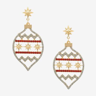 Bijoux Bar Ornament Crystal Drop Earrings