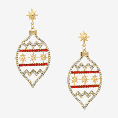 Bijoux Bar Ornament Crystal Drop Earrings