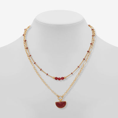 a.n.a Gold Tone 18 Inch Curb Strand Necklace