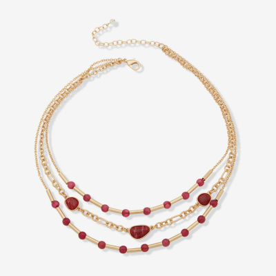 a.n.a Gold Tone Womens 18 Inch Strand Necklace