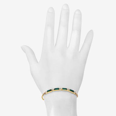 Bijoux Bar Delicates Gold Tone Womens Glass Round Bolo Bracelet