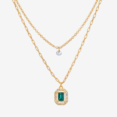 Bijoux Bar Delicates Gold Tone Womens Glass Gold Tone 16 Inch Strand Necklace