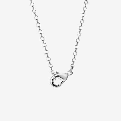 Disney Classics Woodstock Womens Pink Crystal Pure Silver Over Brass Heart 18 Inch Pendant Necklace