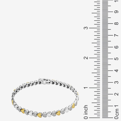 Sparkle Allure Natural Diamond Accent Heart 7.5 Inch Tennis Bracelet