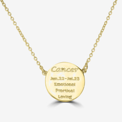 Sparkle Allure Zodiac Coin Crystal 14K Gold Over Brass 16 Inch Cable Round Pendant Necklace