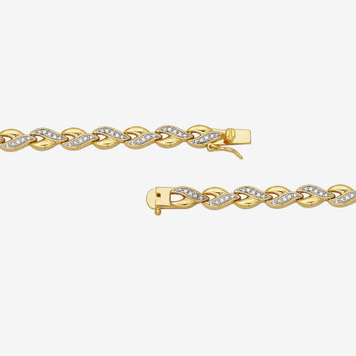 Sparkle Allure Diamond Accent 18K Gold Over Brass 7.25 Inch Tennis Bracelet