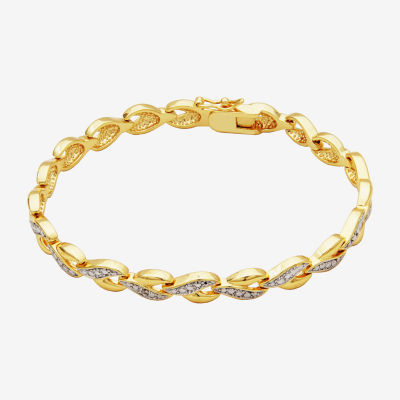 Sparkle Allure Womens Natural Diamond Accent 18K Gold Over Brass 7.25 Inch Tennis Bracelet