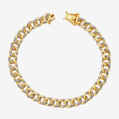 Sparkle Allure Womens Natural Diamond Accent 18K Gold Over Brass 7.25 Inch Tennis Bracelet