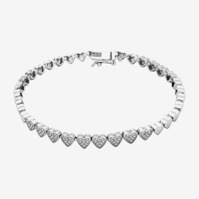 Sparkle Allure Diamond Accent 7.25 Inch Heart Tennis Bracelet