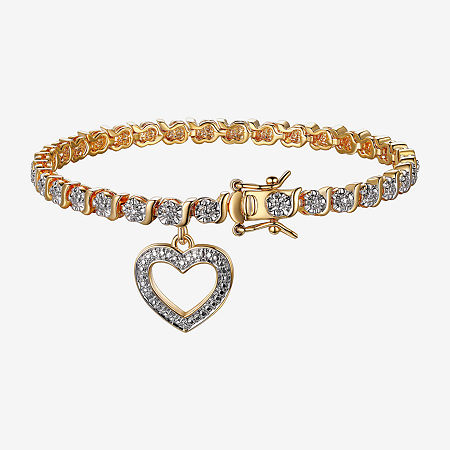 Sparkle Allure Diamond Accent 7.25 Inch Heart Tennis Bracelet, One Size