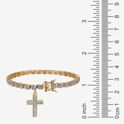 Sparkle Allure Diamond Accent 7.25 Inch Cross Tennis Bracelet