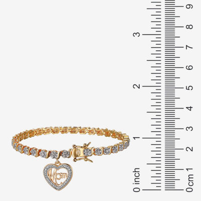 Sparkle Allure Mom Diamond Accent 7.25 Inch Heart Tennis Bracelet