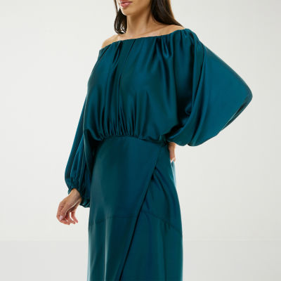 Premier Amour Womens Long Sleeve Evening Gown