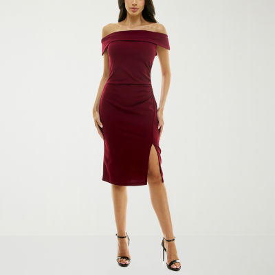 Premier Amour Womens Sleeveless Midi Sheath Dress