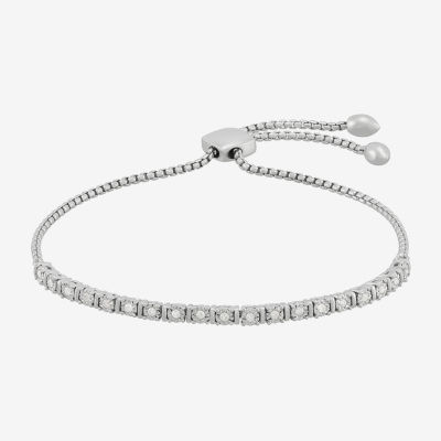 CT. T.W. Natural Diamond Sterling Silver Bolo Bracelet