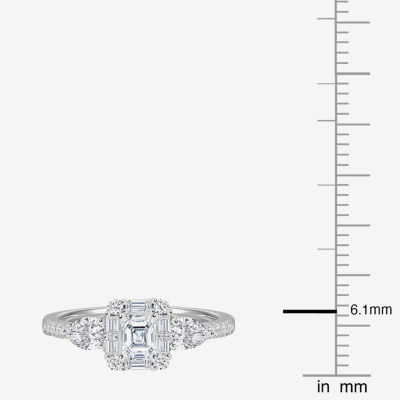 Love Lives Forever (G-H / Vs2-Si1) Womens 3/4 CT. T.W. Lab Grown White Diamond 10K Gold Side Stone 3-Stone Engagement Ring