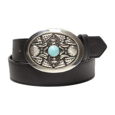 Western Express Genuine Turquoise Stone German Silver Buckle Mens Belt