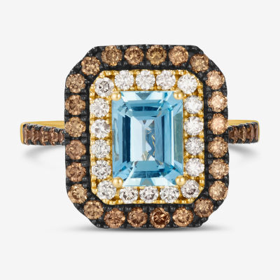 Le Vian® Ring featuring Sea Blue Aquamarine® Chocolate Diamonds® Nude Diamonds™ set in 14K Honey Gold™