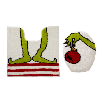 Grinch Festive Mood Contour Bath Rug Set