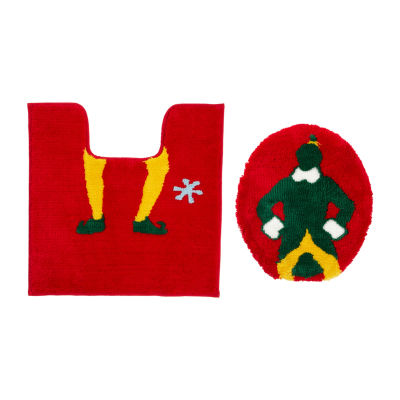 Elf Where's Santa Contour Bath Rug Set