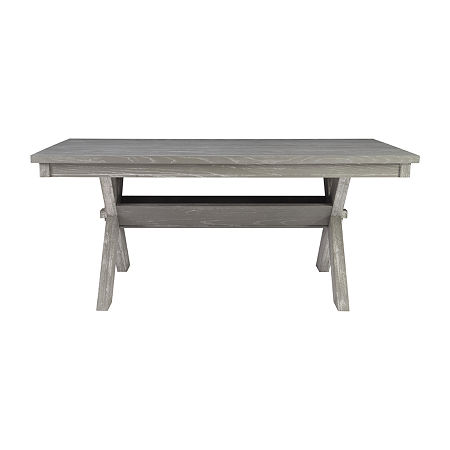 Haverford Trestle Dining Table, One Size, Gray