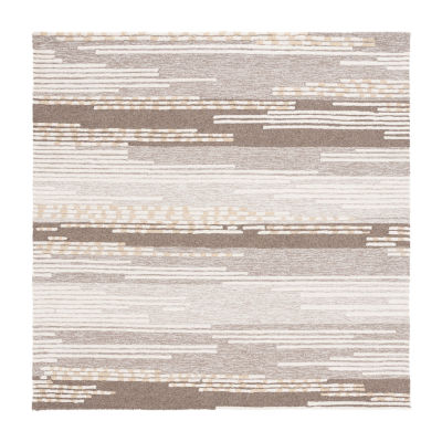 Martha Stewart Edna Stripe Hand Tufted 6' X 6' Indoor Square Area Rug
