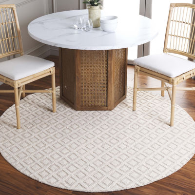 Martha Stewart Lyla Geometric Woven Washable 6' X 6' Indoor Round Area Rug