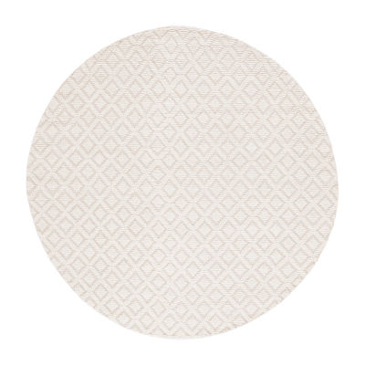 Martha Stewart Lyla Geometric Woven Washable 6' X 6' Indoor Round Area Rug