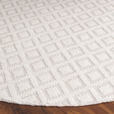 Martha Stewart Lyla Geometric Woven Washable 6' X 6' Indoor Round Area Rug