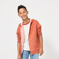 Thereabouts Little & Big Boys Fleece Zipper Hoodie, Small (8), Brown
